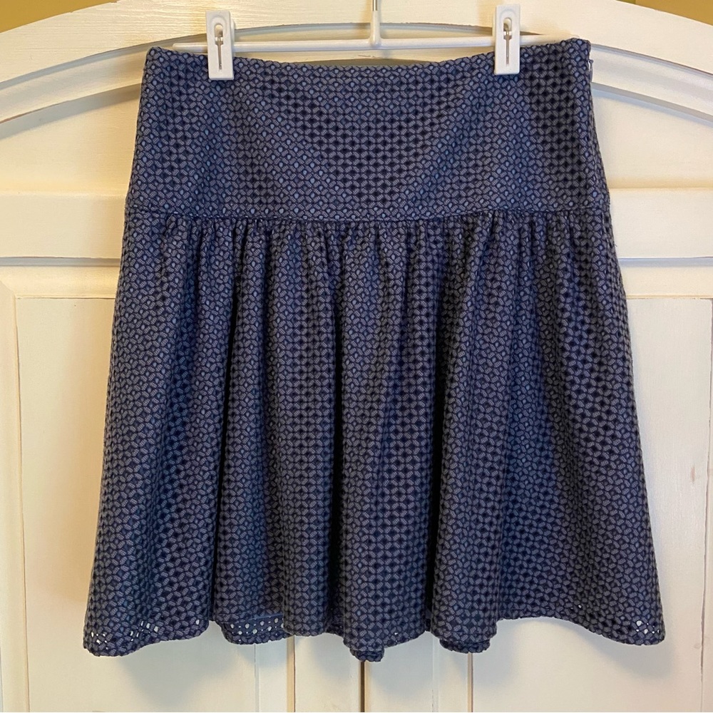 Ann Taylor Drop Waist Eyelet Mini Skirt - Blue
